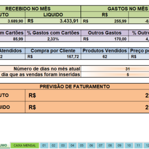 Planilha de Controle de Caixa